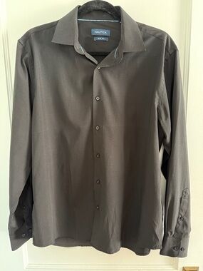 Nautica Men’s Black Button Down Tech Fabric